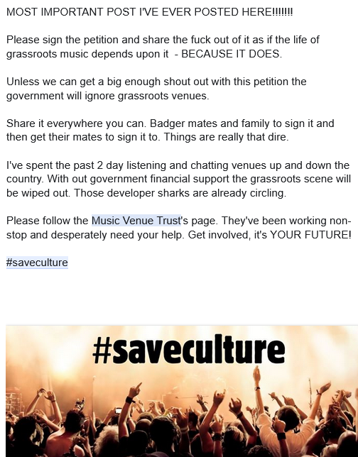 MarkStack4's tweet photo. MOST IMPORTANT TWEET I'VE EVER DONE
Sign petition &amp; RT. Badger friends &amp; family to do same as if the life of grassroots music depends on it - BECAUSE IT DOES. Follow @musicvenuetrust help them preserve your music future! https://t.co/A9XsgyyXOm
more info: https://t.co/Rbdfzn3Hcc https://t.co/poFNzuEqhq
