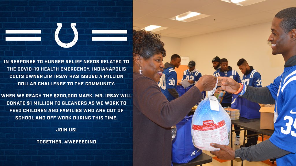 PLEASE DONATE HERE 👉🏾 Givergy.us/gleaners

#colts #together #WeFeedIND