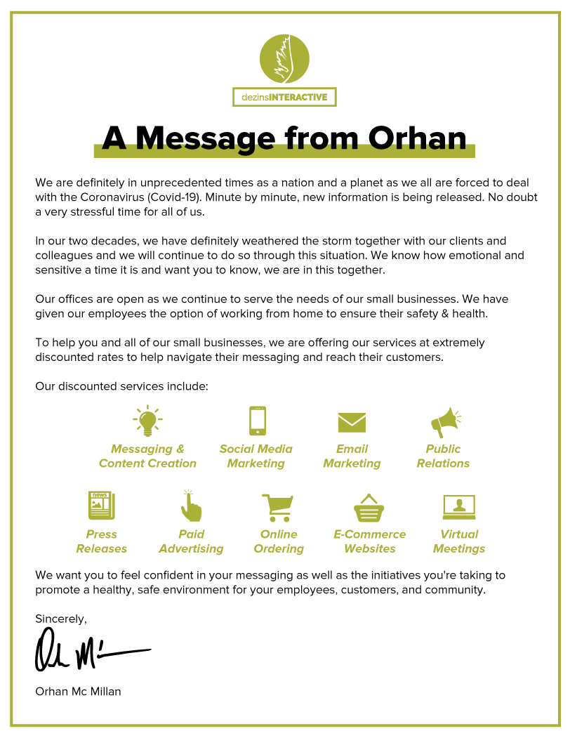We've been through so much in the last two decades with our incredible clients and community, and we're positive this will make us stronger than ever.

We're rooting for each of you during this time. 💚