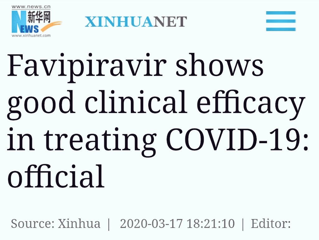 2075CE's tweet photo. An antiviral drug, Favipiravir has completed clinical trials in China. The drug has been shown to prove its efficacy against the novel Coronavirus. No serious adverse effects found.

Favipiravir has been recommended for use in the treatment of COVID19 in China at the earliest. https://t.co/wzXXuvPJXC