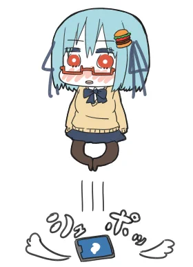 なかなか漫画描けないから思わずスマホから飛び出ちゃったハンバーガーちゃん描きました 