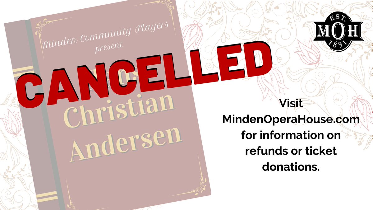 Upcoming performances of Hans Christian Andersen have been cancelled. Please visit MindenOperaHouse.com or call 308-832-0588 for assistance.