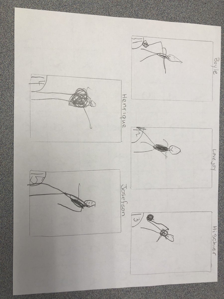 Midgkey's tweet photo. Draw (he rolled a 5) of something and write the number. @UpperDeckHockey @UpperDeckSports future card artist? He wanted to be funny and gave @AdamHenrique a big belly and a little head to make him different. #LearnWhilePlay #HockeyLife https://t.co/PShxuX3ZoR