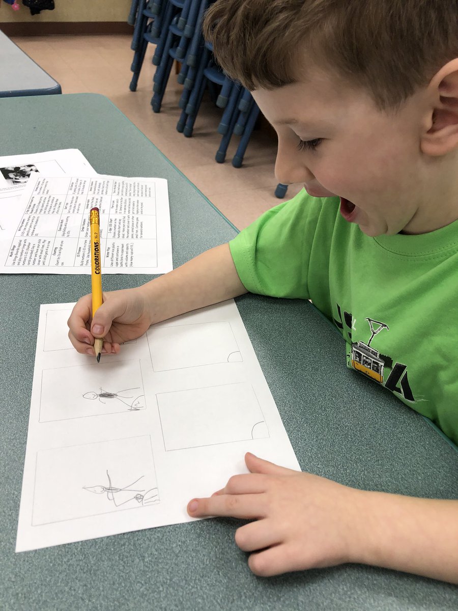 Midgkey's tweet photo. Draw (he rolled a 5) of something and write the number. @UpperDeckHockey @UpperDeckSports future card artist? He wanted to be funny and gave @AdamHenrique a big belly and a little head to make him different. #LearnWhilePlay #HockeyLife https://t.co/PShxuX3ZoR