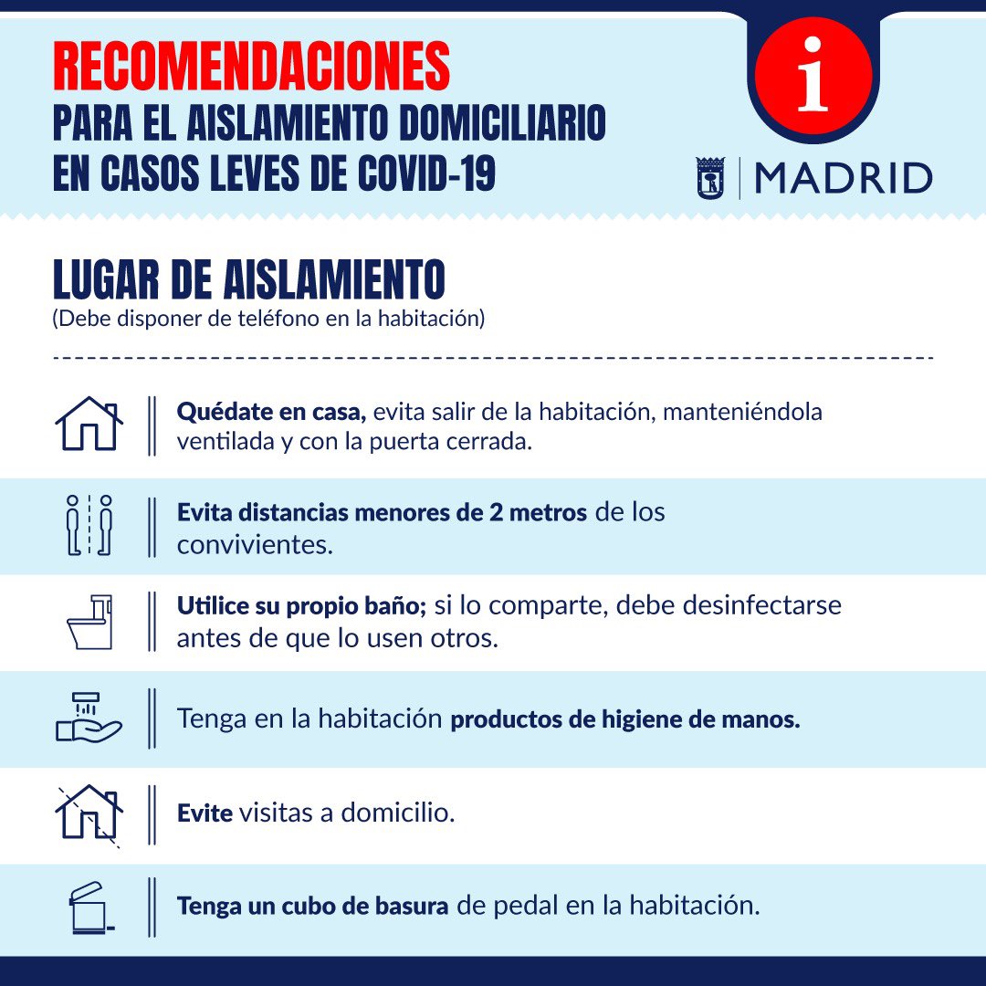 AlmeidaPP_'s tweet photo. Estamos haciendo un esfuerzo como sociedad del que nos podemos sentir verdaderamente orgullosos. 

Os pido por favor que nos ayudéis a compartir esta información para el aislamiento domiciliario en casos leves. 

Ayudemos a nuestros sanitarios. ¡Gracias a todos! https://t.co/G5McPGcwTI