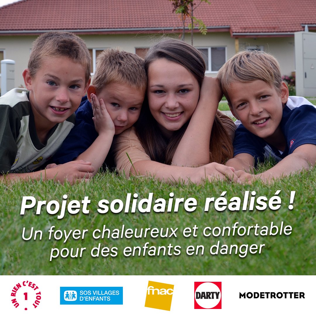 UnRienCestTout's tweet photo. 👏Grâce aux donateurs ils peuvent grandir ensemble !❤️50000 petits gestes dans les magasins @Fnac @Darty_Officiel   et en ligne sur @Modetrotter nous permettent d'équiper 3 maisons du nouveau village d’enfants SOS à dans le Var (literie, bureaux, électroménager...) @SOSVE_FRANCE https://t.co/GZalfnz2Sq