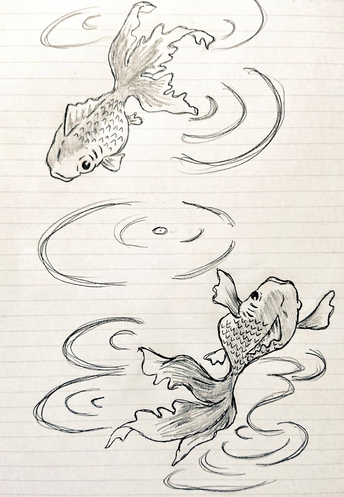 Pkmn1997 En Twitter 水の生物が描きたくなって 金魚 を描いてみました 魚イラスト 魚 イラスト好きさんと繋がりたい アナログ絵描きさんと繋がりたい 模写