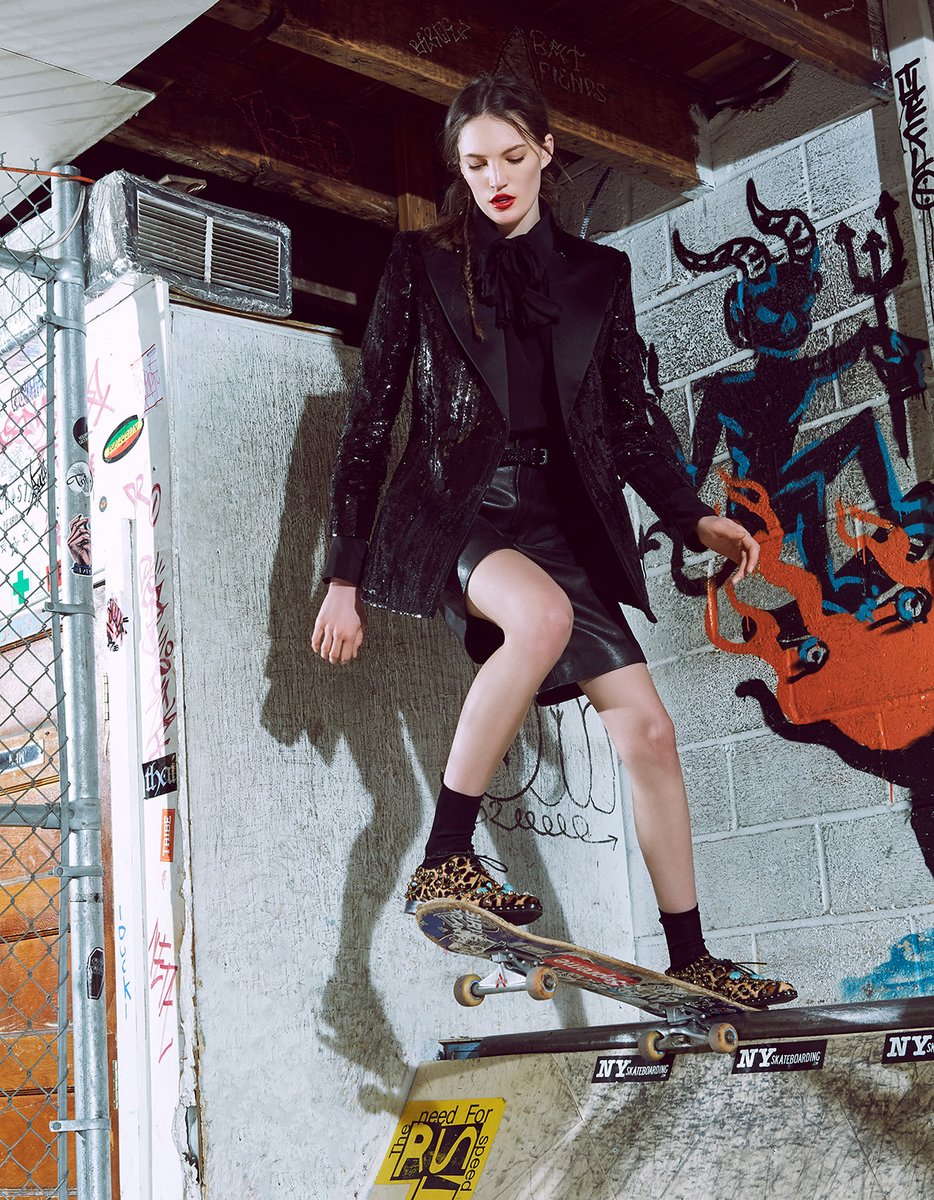 SeeManagement's tweet photo. #SkaterGirls Izzy Wild, Steffie Baik, Yaz, and Aamae Rebeeca Lotta with #makeup by #MarkEdio for #HarpersBazaar China. Photographed by Shxpir. https://t.co/Xrj5haaQgs