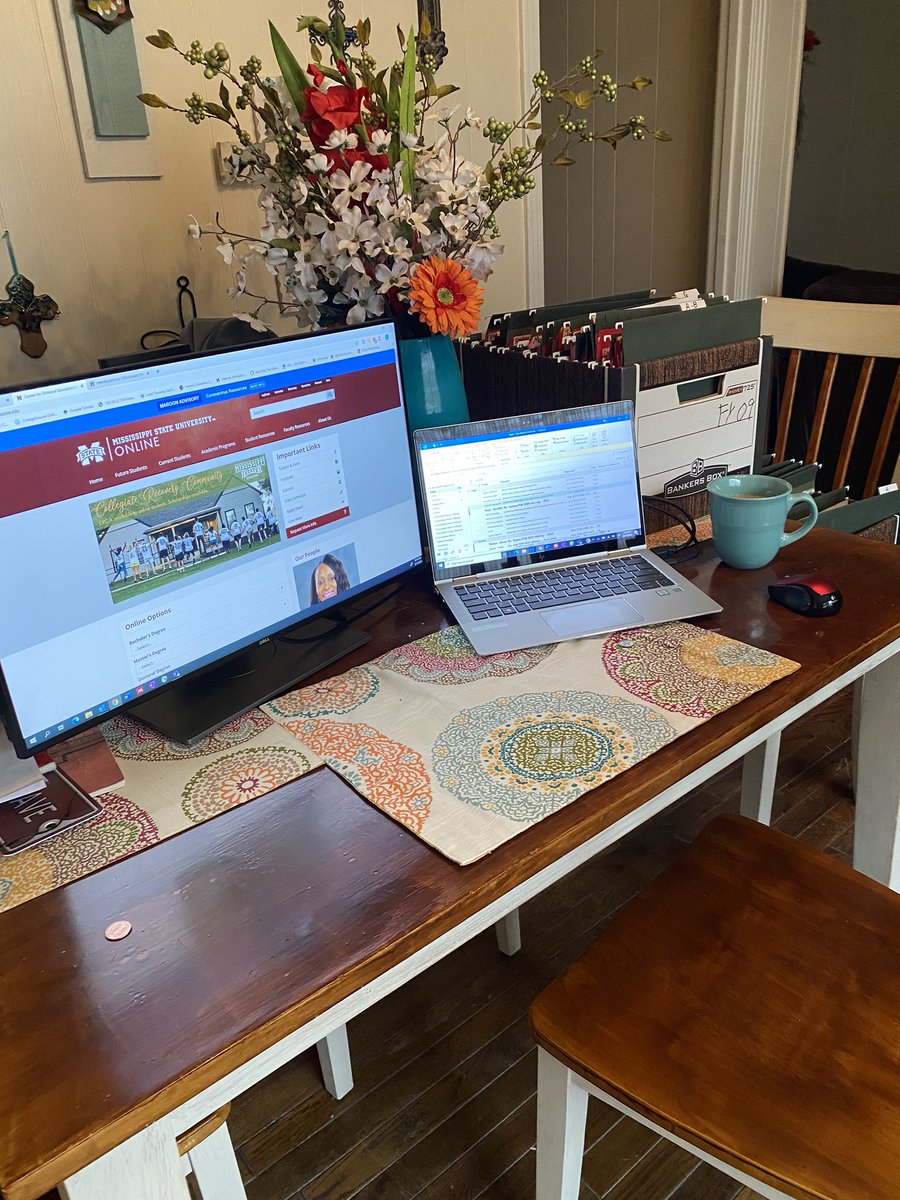 Advising is underway here in the home office! Please be patient with us as @msstateonline and <a href="/MSUOnlineBSIS/">Online BSIS at Mississippi State University</a> navigates this new normal. So thankful for our work family and institution who came together to implement a plan of action that is best for our students, faculty, &amp; staff.