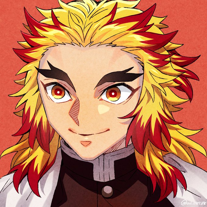 アケオさんがTwitterに投稿した煉獄杏寿郎(鬼滅の刃)のイラスト。