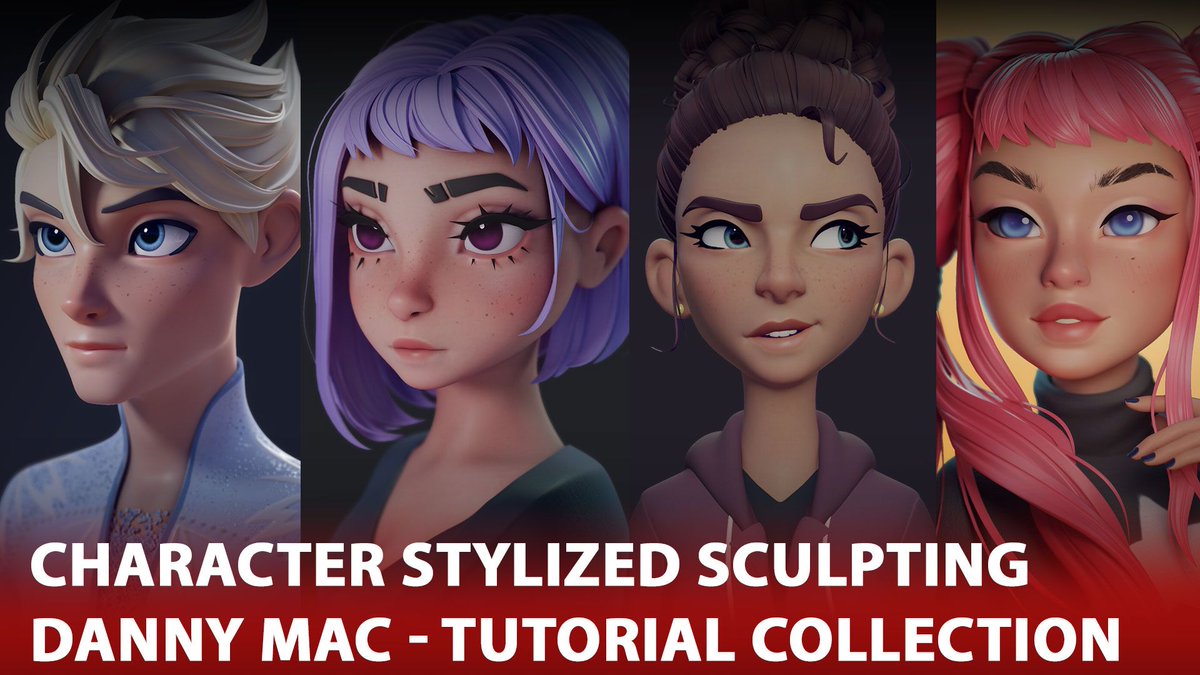 stylizedbay's tweet photo. Stylized Character Sculpting Collection 📷 <3
Check out Danny Mac tutorials on stylized character with Zbrush, from which you could learn a ton of tips and tricks and enrich your own reference library on stylized portraiture. See more hires at: https://t.co/bf9ClHaraZ https://t.co/lg82cTkugh