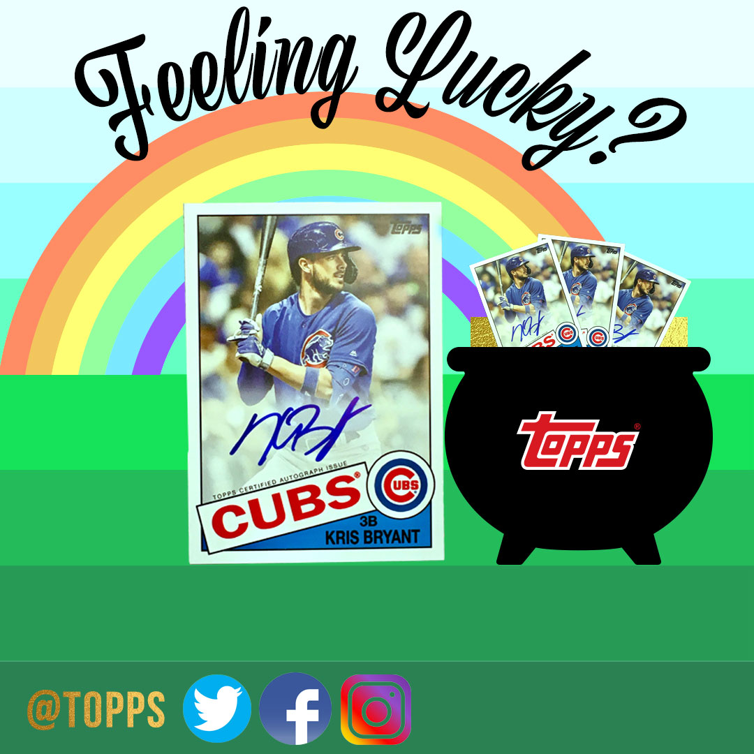 Topps's tweet photo. Got the luck of the Irish on your side? 🍀🌈🐻Retweet this tweet for your chance to win our exclusive Topps Industry Conference autographed Kris Bryant card! #StPatricksDay

(1 winner selected tomorrow. Triple your chance to win by entering on our Facebook &amp; Instagram pages!) https://t.co/Rlez3VLuUv