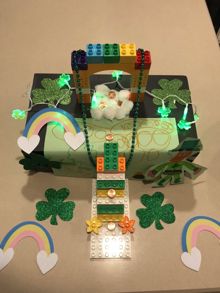 WHRHSGuidance's tweet image. Happy St. Patrick’s Day Panthers!! 🐾☘️🌈 We didn’t catch the leprechaun this year but it was fun making the trap #STEAMactivity #WHArtsMatter