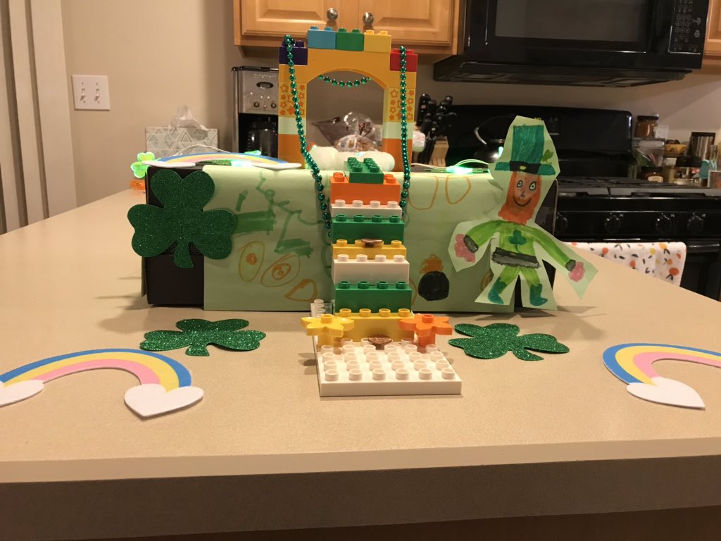 WHRHSGuidance's tweet image. Happy St. Patrick’s Day Panthers!! 🐾☘️🌈 We didn’t catch the leprechaun this year but it was fun making the trap #STEAMactivity #WHArtsMatter