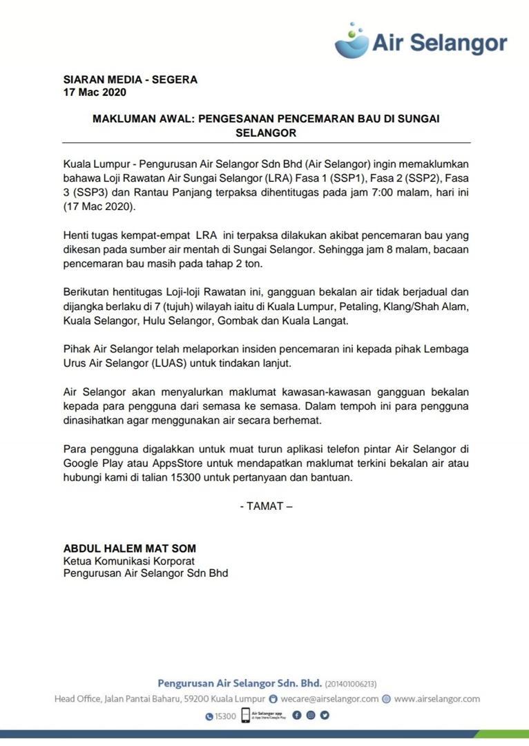 Air Selangor On Twitter Hi Tamys Sorry For The Delay In Replying Your Message Please Be Informed The Water Supply Has Been Restored For Assistance Pertaining To Water Supply We Can Be