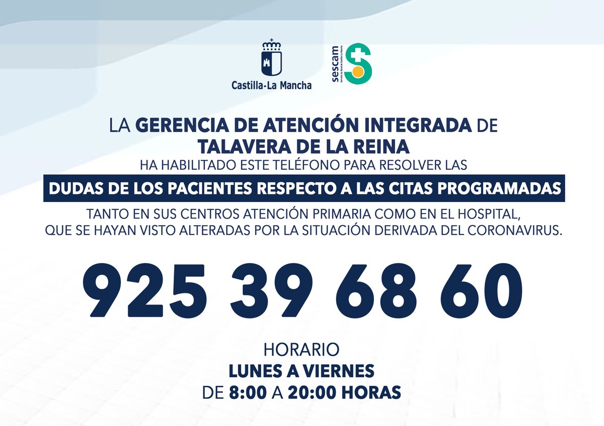 Sanidad Talavera (@sanidadtalavera) on Twitter photo 