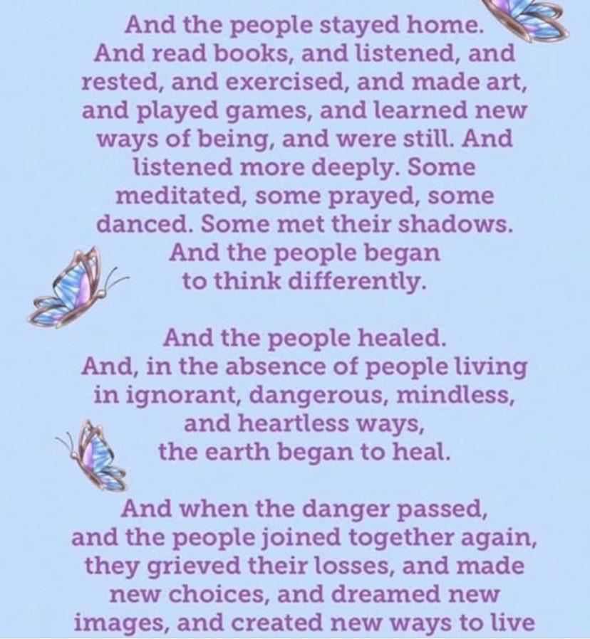 “And the people healed. And, in the absence of people living in ignorant, dangerous, mindless, and heartless ways, the earth began to heal.” <a href="/kittyomeara/">Katie O'Meara</a> #heal #read #relax #bekind #femmebotstyle #femmebot #QuarantineLife #staypositive