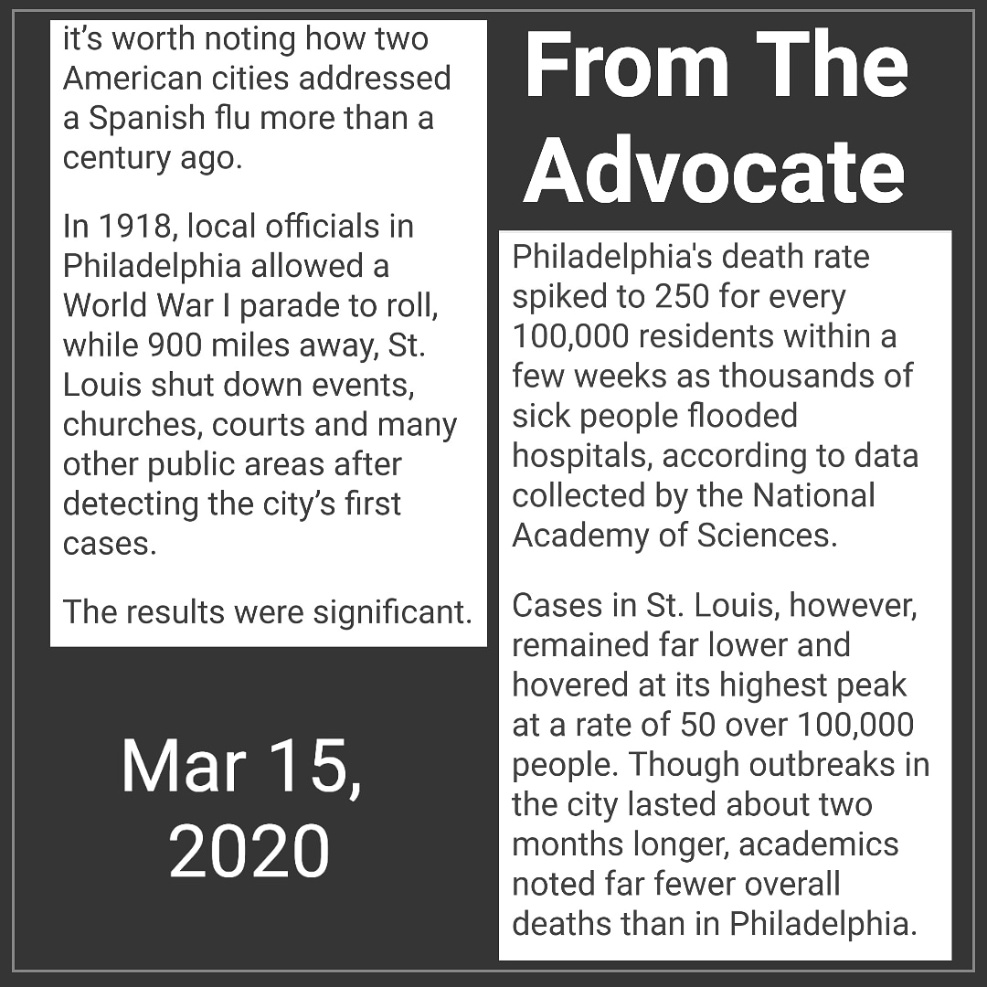 DrPersephanie's tweet photo. For those complaining abo #socialdistancing &amp; #overreacting please read!! This is not a #conspiracytheory &amp; 1918 was LONG before #socialmediahype ! There is a reason #coronavirus #Covid_19 https://t.co/EZDUIiCUBS