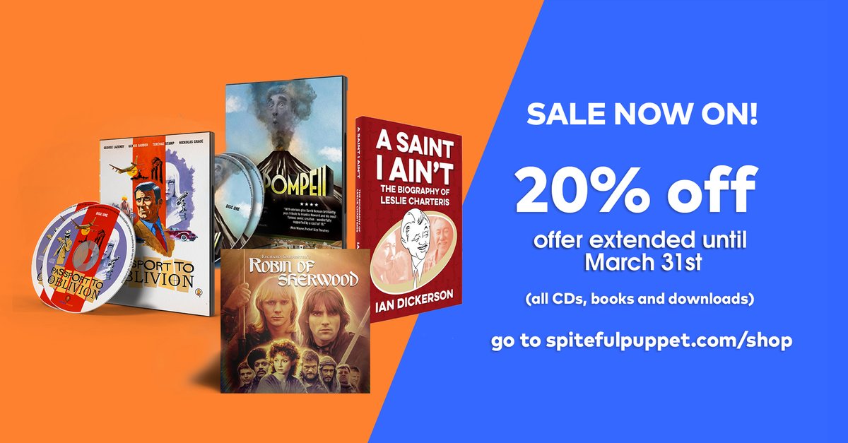 ChinbeardBooks's tweet photo. 20% OFF! Our co-partner in various books, @SpitefulPuppet, have extended their sale (use the code 2020 at the checkout). You can grab our #RobinOfSherwood books and #CaptainScarlet book here, as well as #Bisection and #TheSaint's creator Leslie Charteris's biography too. https://t.co/QBKaYkuqJD