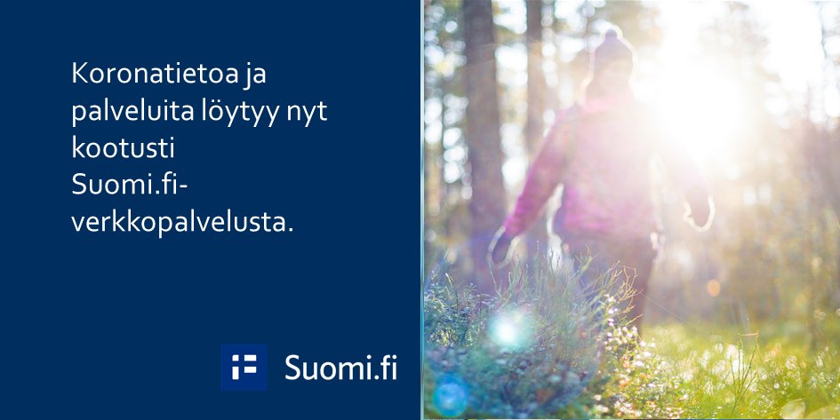 Olemme koonneet tietoa koronasta #Suomifi-verkkopalveluun. Tutustu: suomi.fi/kansalaiselle/…