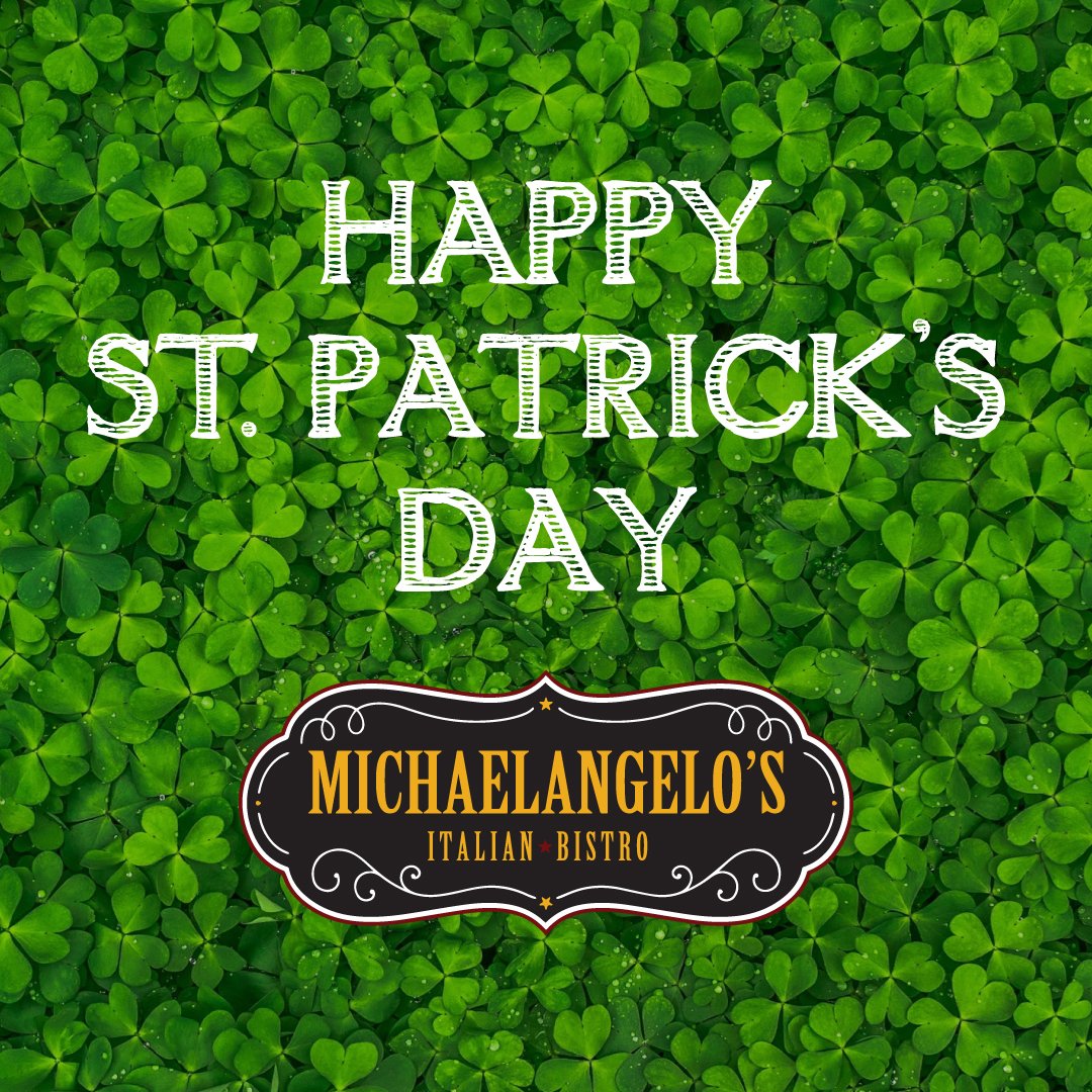 italianbistro90's tweet photo. Happy St. Patricks Day from your friends at Michaelangelo’s! ☘️
#foodie #food #noblesville #snacks #bar #dinner #eatlocal #indyeats #indy #yum #stpatricksday #stpattys #stpday #irish #italian https://t.co/oAfvodjduM