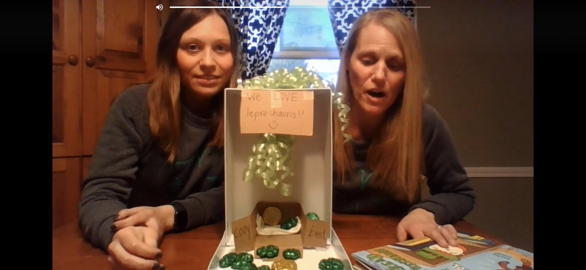 BonhamMichele's tweet photo. Two amazing Illinois teachers connecting with their students virtually, and sharing a bit of the Irish!  #ilschoolsstepup #YourCommunitySchools https://t.co/4y0mRT7Euw