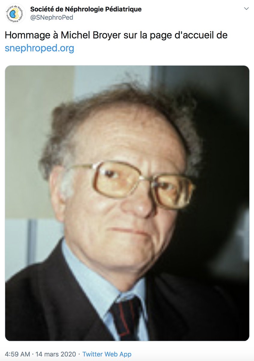 Le Pr Michel Broyer était l’être le plus délicieux que l’on puisse imaginer. Remarquable pédagogue et Néphropédiatre, d’une grande simplicité et générosité. 

C’est une grande perte pour la néphrologie française.
R.I.P 🙏🏼