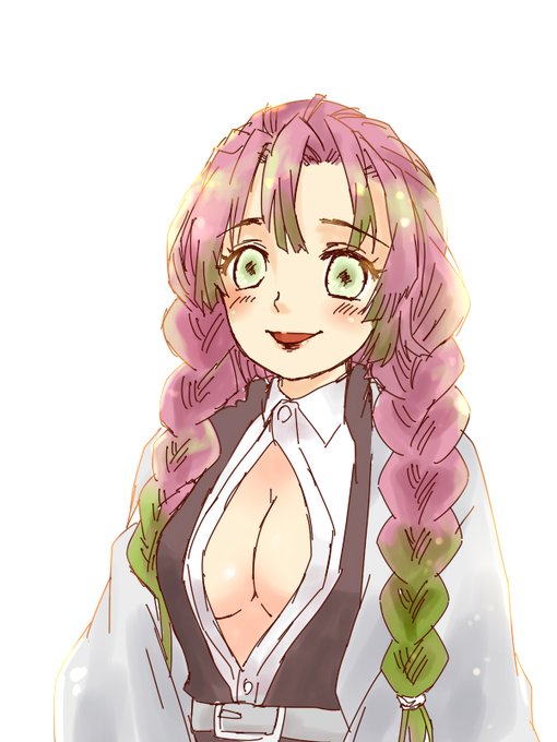 れいじさんがTwitterに投稿した甘露寺蜜璃(鬼滅の刃)のイラスト。