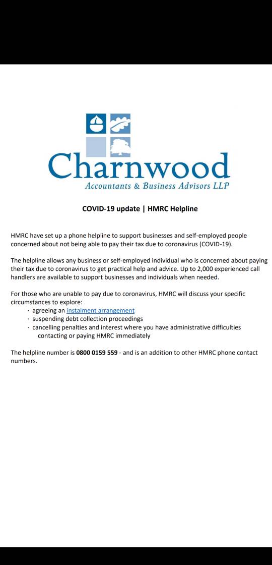 COVID-19

Please see the attached document for the latest from HMRC on the support available for businesses and the self employed in meeting their tax liabilities.