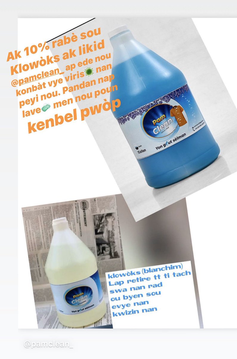 pamclean_'s tweet photo. Pwofite de rabè a poun kenbe men nou pwòp pou yon monnen. 📞4319 0770 pou jwn spesyal paw la https://t.co/Z7QDcwHzIk