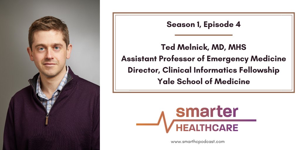 SmartHCPodcast's tweet photo. Episode 4 of the Smarter Healthcare Podcast is now out! In this episode, @ksucich talks to @Ted_Melnick about #EHR usability and #physicianburnout. Find the episode here: https://t.co/PZz0rFRnpC or on your favorite #podcast app (Apple, Google, Stitcher, Spotify, etc.) https://t.co/WzclRtCq6f