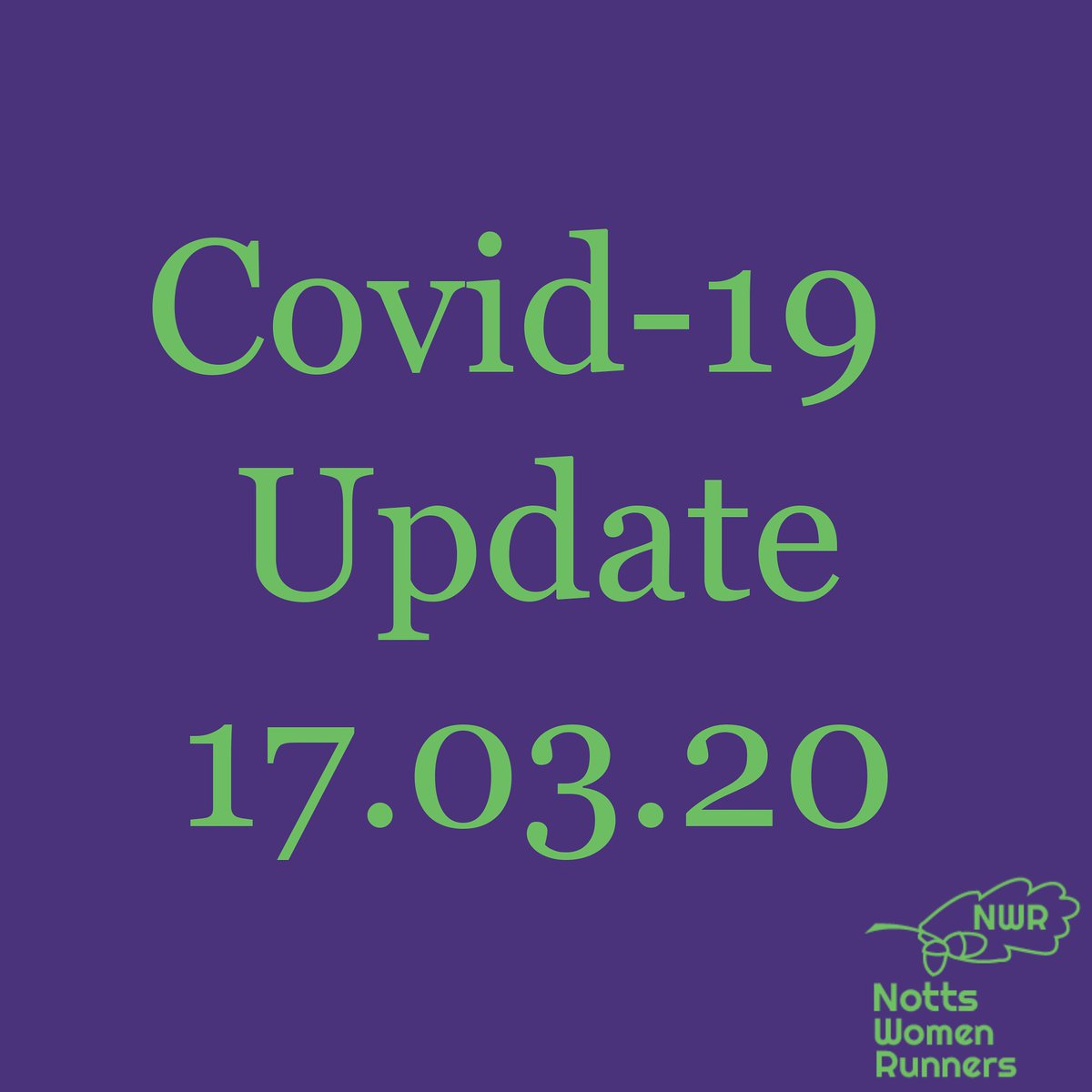 Nottswr's tweet image. Covid 19 (Corona Virus) update as of 17th March 2020: England Athletics have now released a statement following the governments update yesterday. The full statement can be found here - - &amp;gt; nottswr.com