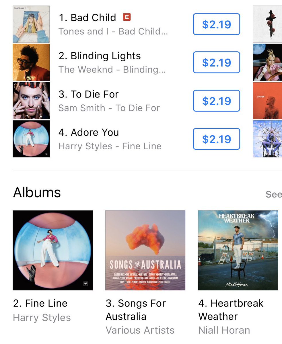 "Fine line" re entered top 10 on itunes USA and is #2 on itunes Australia!