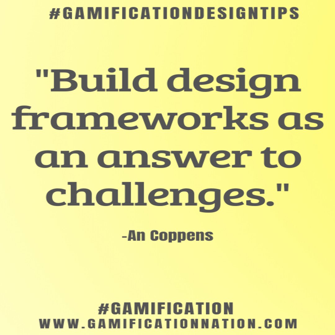 ludigencia's tweet image. #Gamificación Nos gusta GamificationNat

Daily #Gamificationdesigntips: Build design frameworks as an answer to challenges.#Gamificationdesigntip #Gamification #Gamificationnation #Design #Gamedesign #Gamificationdesign #Gamedesigntip 

— Gamification N…