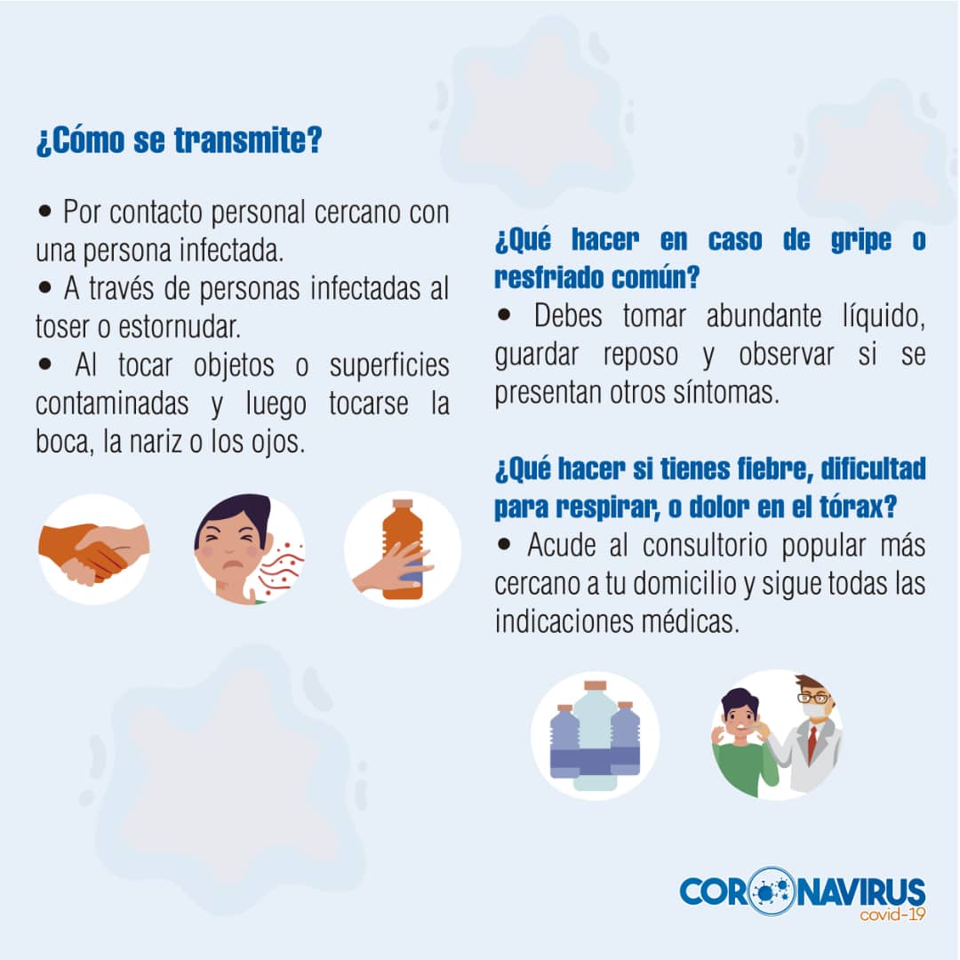 #ElDato #COVIDー19 causa una enfermedad respiratoria aguda y puede transmitirse de persona a persona, generalmente después de un contacto cercano con un paciente infectado, por ejemplo: en el hogar, oficina o en un centro de salud.

¡La clave es la prevención!
<a href="/NicolasMaduro/">Nicolás Maduro</a>