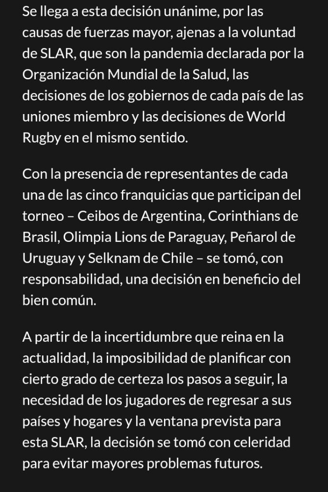 Minuto_80's tweet photo. #SLAR El comunicado de la @SLARugby (17/03) https://t.co/aVoxwt1PjI