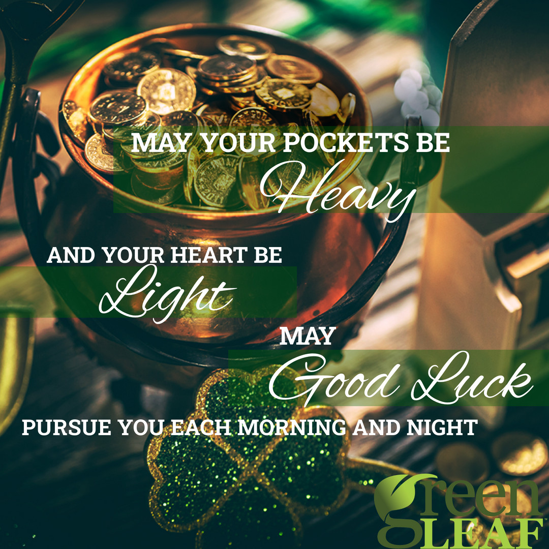 May your pockets be heavy (with money), your heart be light, and may good luck pursue each morning and night. Happy St. Patrick's Day from all of us at GreenLeaf Market. Thanks for shopping and supporting local! #stlgrocer #stlmade #shoplocalstl #eatlocalstl #downtownstl #stlouis