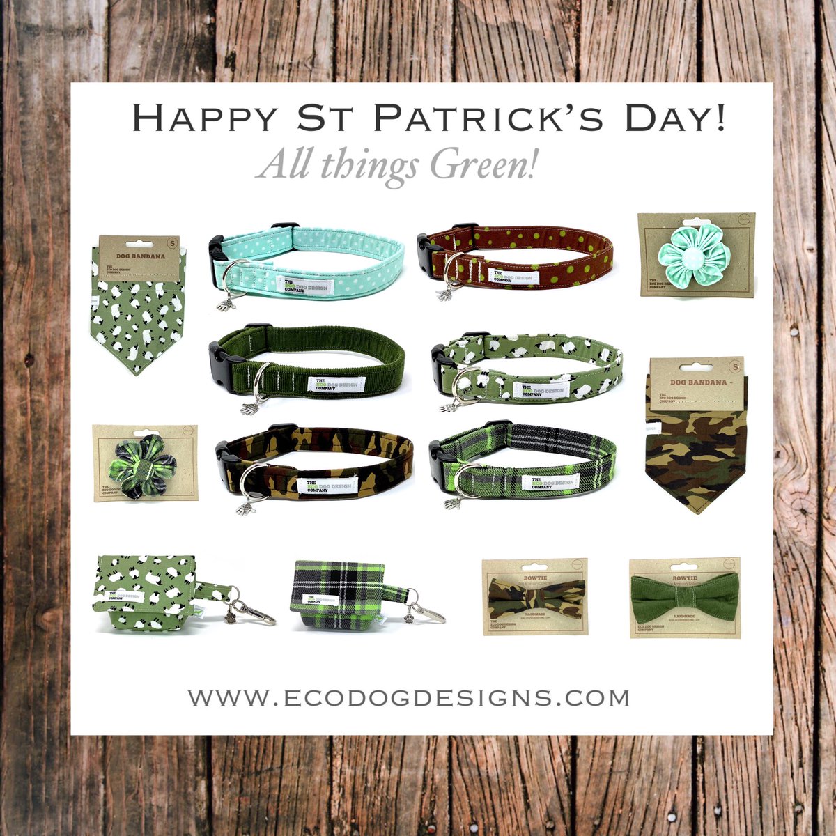 Ecodogdesigns's tweet photo. 🍀💚Happy St Patrick’s Day!! 💚🍀

Here’s a few of our “All Things Green” products.  #stpatricksday #greencollars #greenbowtie #greenlead #greenflower #greenbandana #dogsonstpatricksday https://t.co/DXW49sTHYW