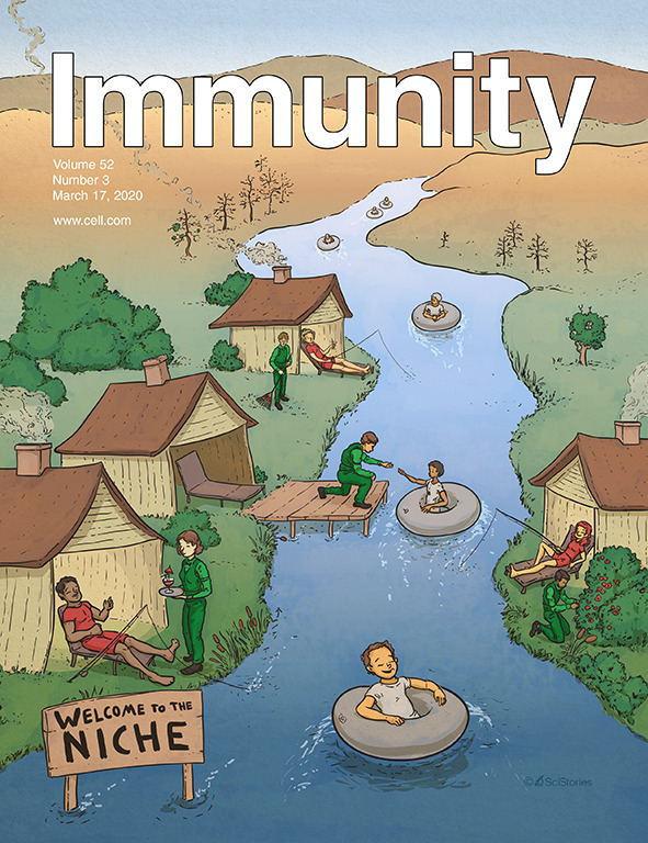 Immunity (@immunitycp) on Twitter photo New issue online! cell.com/immunity/issue… Cover from <a href="/MartinGuilliams/">Martin Guilliams</a>, Thierry, Bonnardel, & <a href="/BajenoffL/">Bajenoff Lab</a> on their review of the #macrophage niche. Art by Sigrid Knemeyer & Matt Crotts (SciStories). Includes a trio of Reviews on interactions of immune & non-immune cells in tissues! New issue online! cell.com/immunity/issue… Cover from <a href="/MartinGuilliams/">Martin Guilliams</a>, Thierry, Bonnardel, & <a href="/BajenoffL/">Bajenoff Lab</a> on their review of the #macrophage niche. Art by Sigrid Knemeyer & Matt Crotts (SciStories). Includes a trio of Reviews on interactions of immune & non-immune cells in tissues!