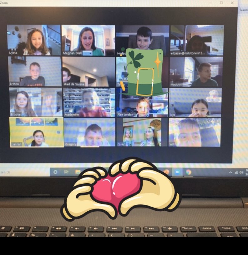 MrsMolah's tweet photo. First online morning meeting!!! Missed their faces so much! @MrsMolah @MillstoneElemen https://t.co/VquDAJTQWV
