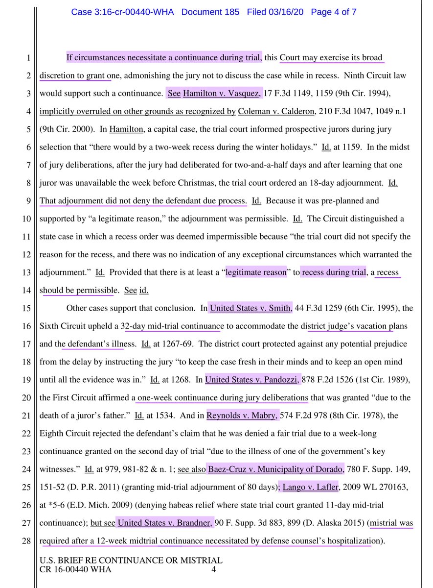 IMO - the Govt attempts to give the court a wide berth. Preserving the “best interest” of justice, defendant’s rights & foreclose DJ, thus allowing the Govt -retry Nikulin. Provided the court “manifest necessity” standard. There are pros/cons to both a continuance and/or mistrial