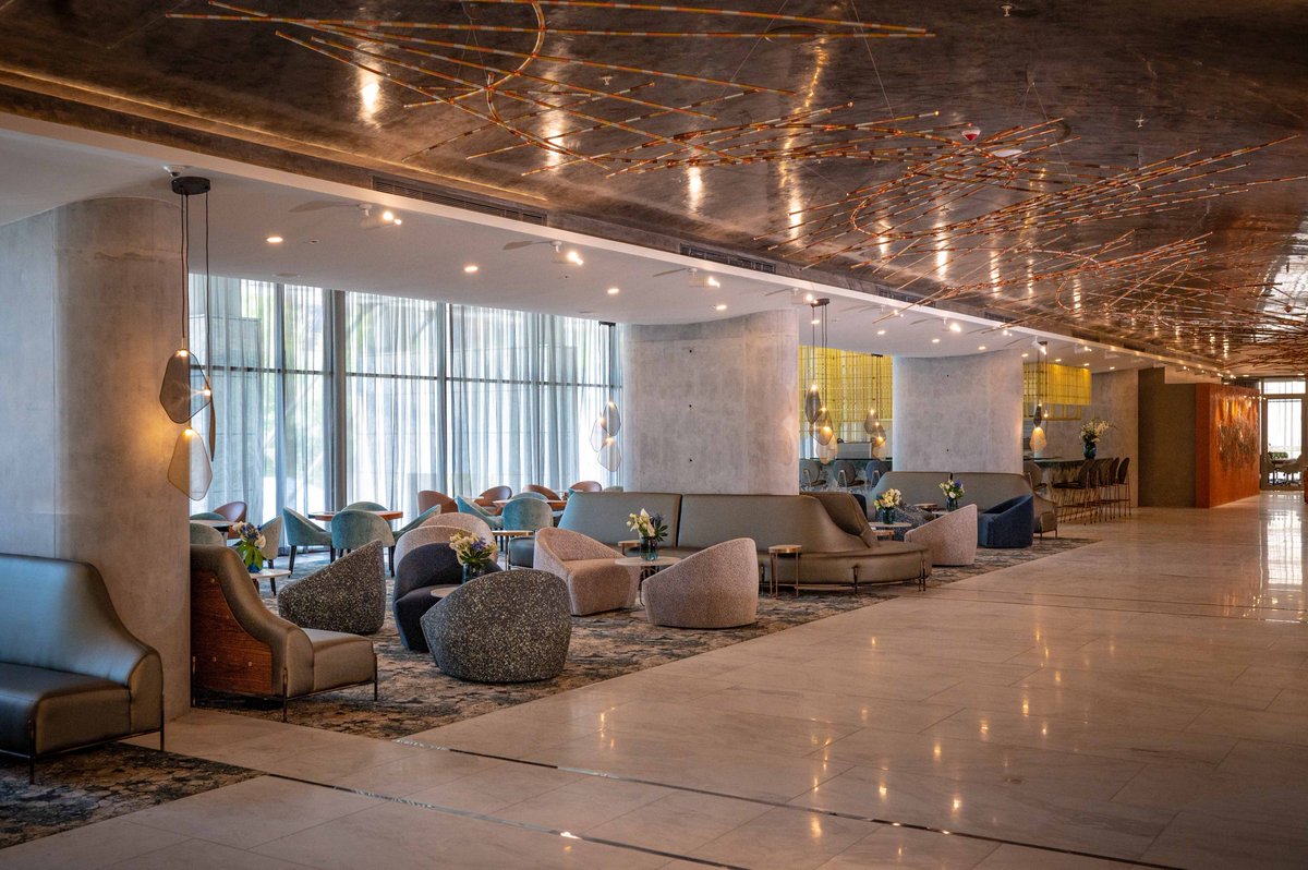 The immaculate Leo’s Lounge, located in the main reception area of The Leonardo at 75 Maude St. #Sandton