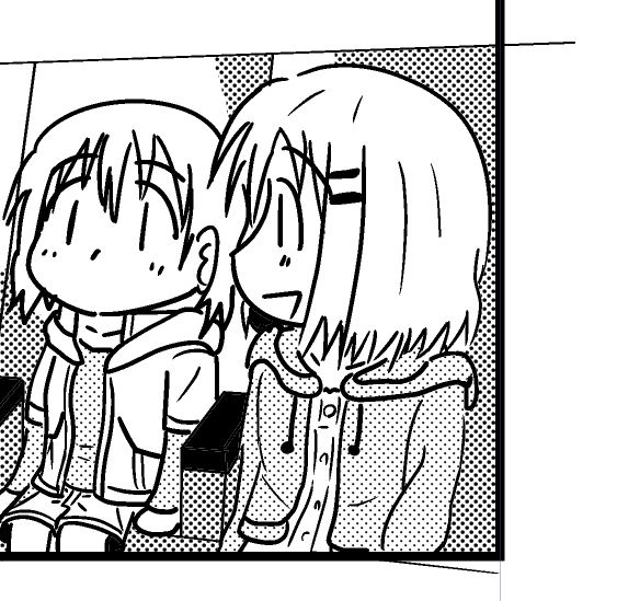 これは吹き出しで消える事が決定しているのでベタも塗ってもらえないひなた 
