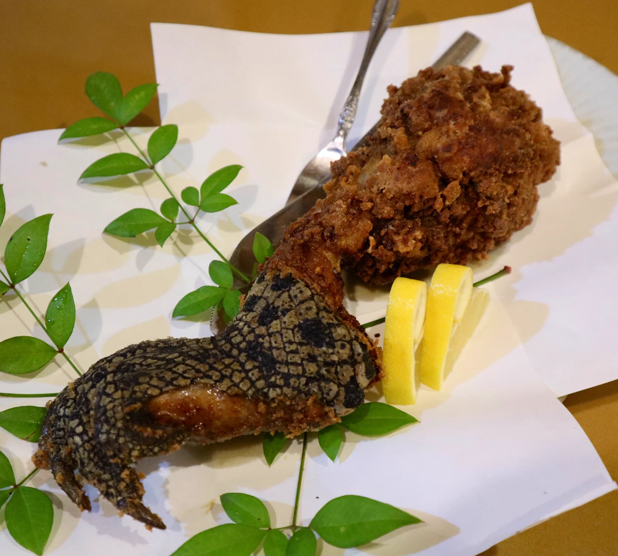 インパクト強すぎｗｗワニの足の料理が出てくる店がやばい…