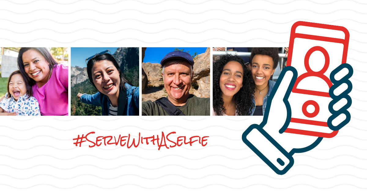 NCChamber's tweet photo. At a time when we must band together to navigate uncharted waters, we're making it easy to help those in need. Post a selfie (of you/your team/your pup/etc!) w/ #ServeWithASelfie & #FoodLion, & 5 meals will be donated to a food bank in your area. We'll get through this. Together. https://t.co/sDmE5zAfSQ