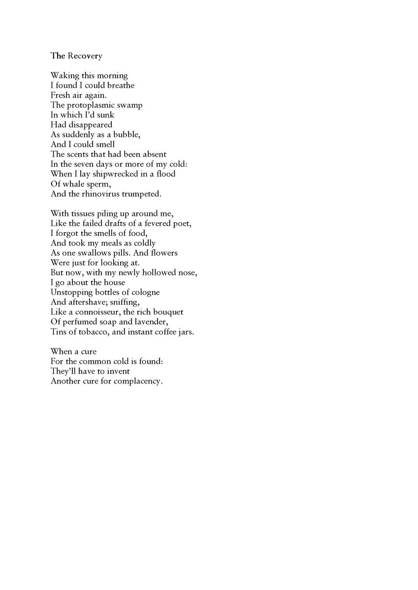 In these difficult times, here's a poem by Robert Calvert (click on it to expand). Take care everyone; look after one another.