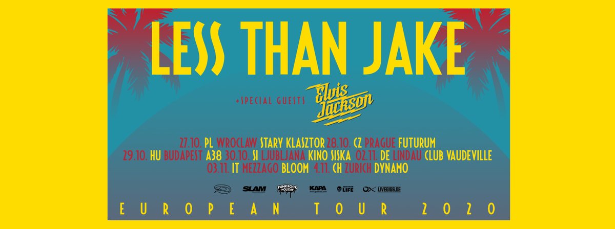 ElvisJackson's tweet photo. Less Than Jake &amp; Elvis Jackson at Kino Šiška
30.10.2020
Vstopnice: https://t.co/Jv7gGxLYGn https://t.co/FrVUVSDJS0