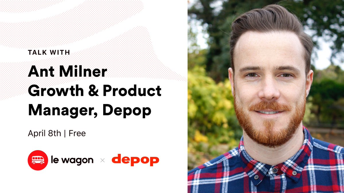 LeWagonLondon's tweet photo. ONLINE EVENT: Looking forward to hosting Ant Milner, talking all things product at @depop &amp; also about #entrepreneurship! 👏🤫

🗓: 8th April, 7pm.

Join: https://t.co/Ul8wc3qLEz https://t.co/IK8Vm6iAM5
