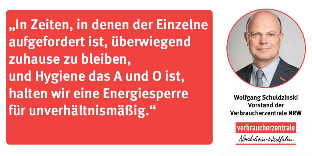 Wir appellieren an die Energieversorger, die Sperren für die Dauer der #Corona-Epidemie auszusetzen. #coronavirusdeutschland #coronadeutschland #coronavirus verbraucherzentrale.nrw/pressemeldunge…