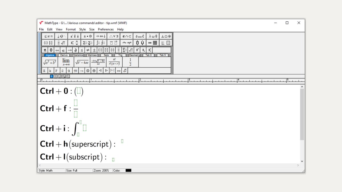 MathType on Twitter: "To write the combination bracket, just use a